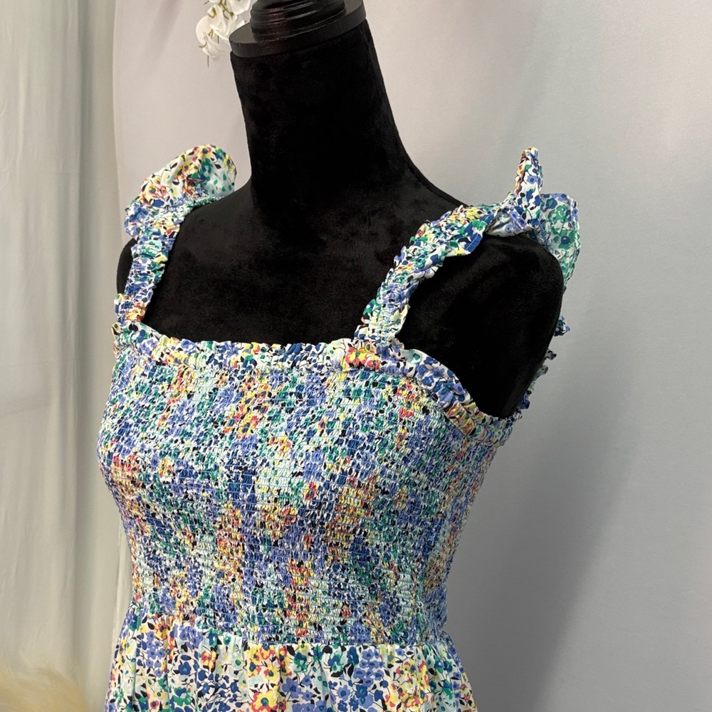 J. Crew Floral Blue and White Women's Dress - Picture 2 of 5